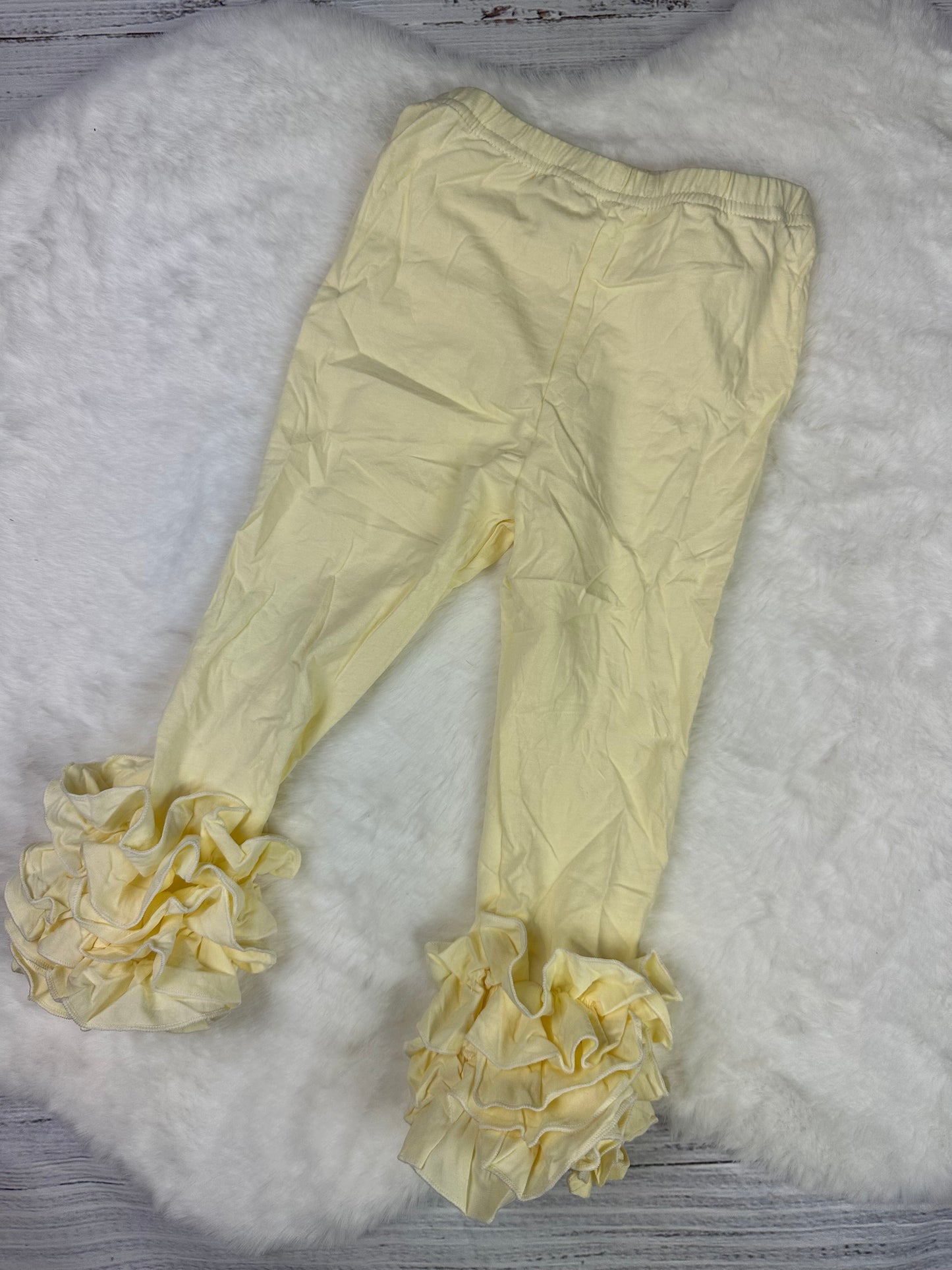 Girls: Light Yellow Ruffled Pants