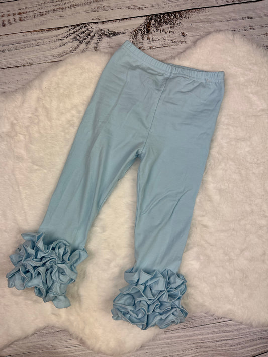 Girls: baby blue ruffles leggings